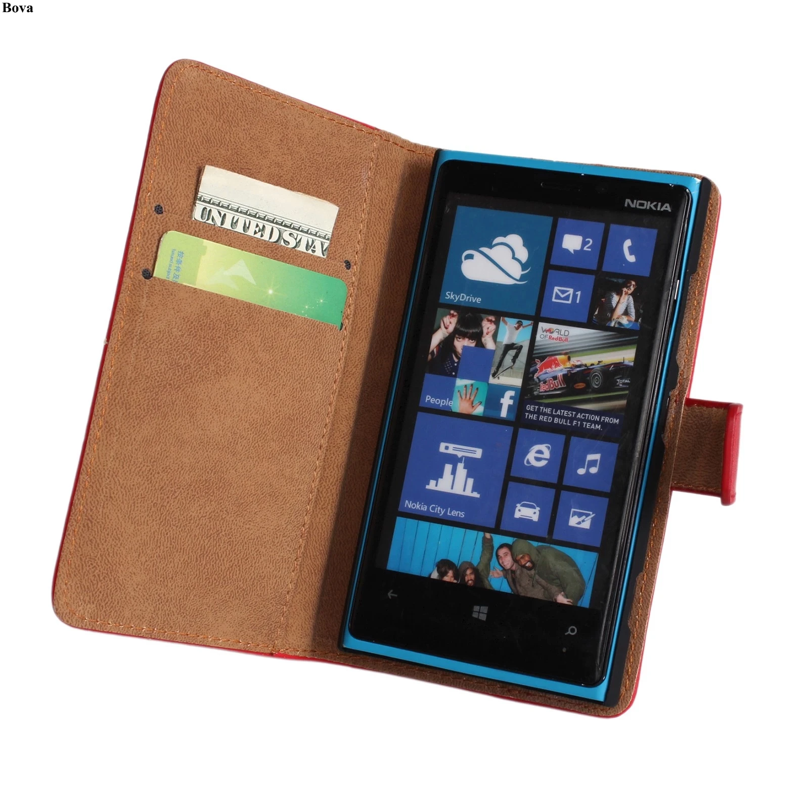Чехол для Microsoft Lumia 920 премиальный книжка из искусственной кожи с бумажником Nokia