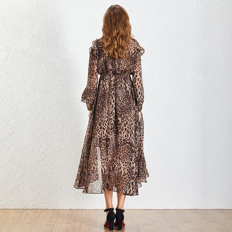 Платье TWOTWINSTYLE летнее ассиметричное с леопардовым принтом | Женская одежда