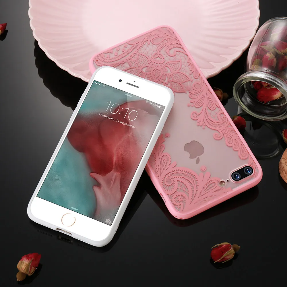 KISSCASE Retro Sexy Floral Phone Case For iPhone 8 7 6 6s 5 5s SE Plus Lace Flower Cases Back Cover XS X Max XR Capa |