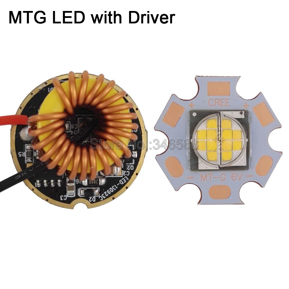 LED With Driver 24W Cree MTG MT-G EasyWhite 6V 2700K теплый белый высокой Мощность светодиодный излучатель лампы светильник опционально 26 мм 5-режим драйвер - Испускаемый цвет: LED With Driver