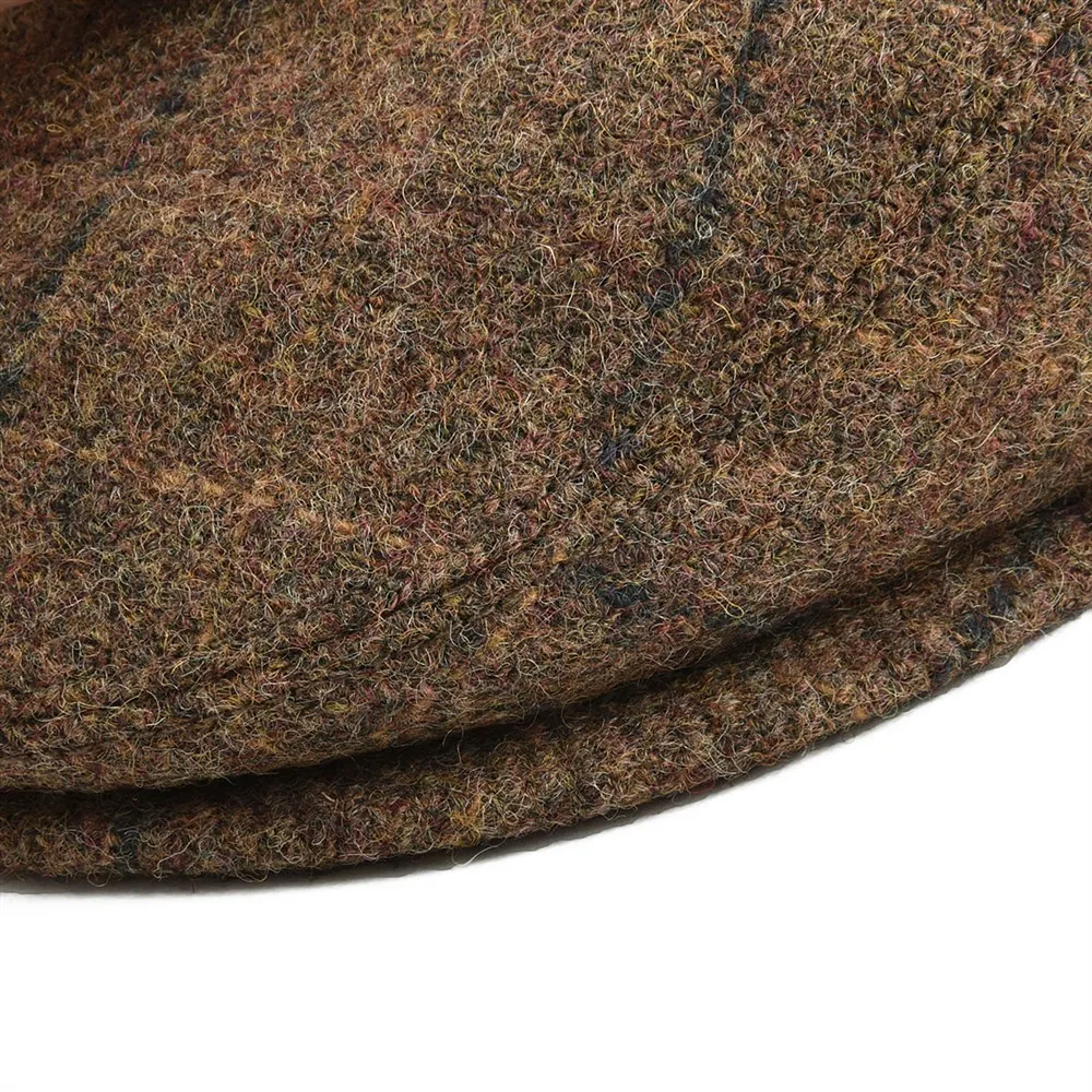 BOTVELA Wool Flat Кепки Для мужчин Для женщин твид Гэтсби шляпа Гольф Дерби газетчик Кепки s коричневый с черным 002