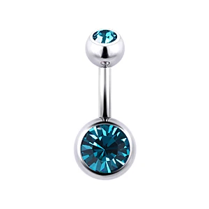 Zircon Blue 14 г титановая пупка маленький набор разноцветных драгоценных камней летний Приморский изогнутый гриф кольцо-пирсинг для пупка женский в ювелирные изделия для тела - Окраска металла: Zircon Blue