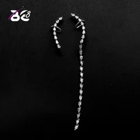 be 8 exquisite water drop hanging dangle earring crystal zircon asymmetry long earing brincos for women pendientes e659