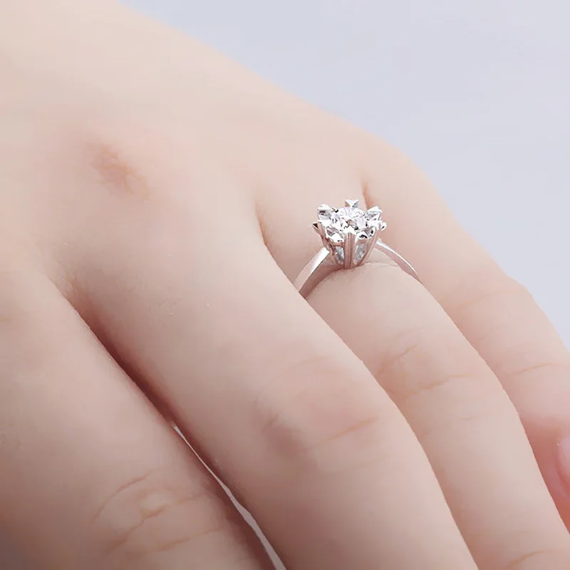 Женские кольца STARYEE для помолвки из чистого белого золота 14 к карат Forever One|ring for|rings