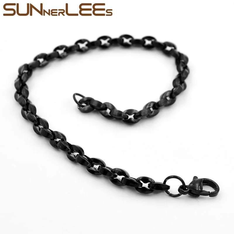 Браслет SUNNERLEES из нержавеющей стали 3 5 мм цепочка звеньев кофейных зерен