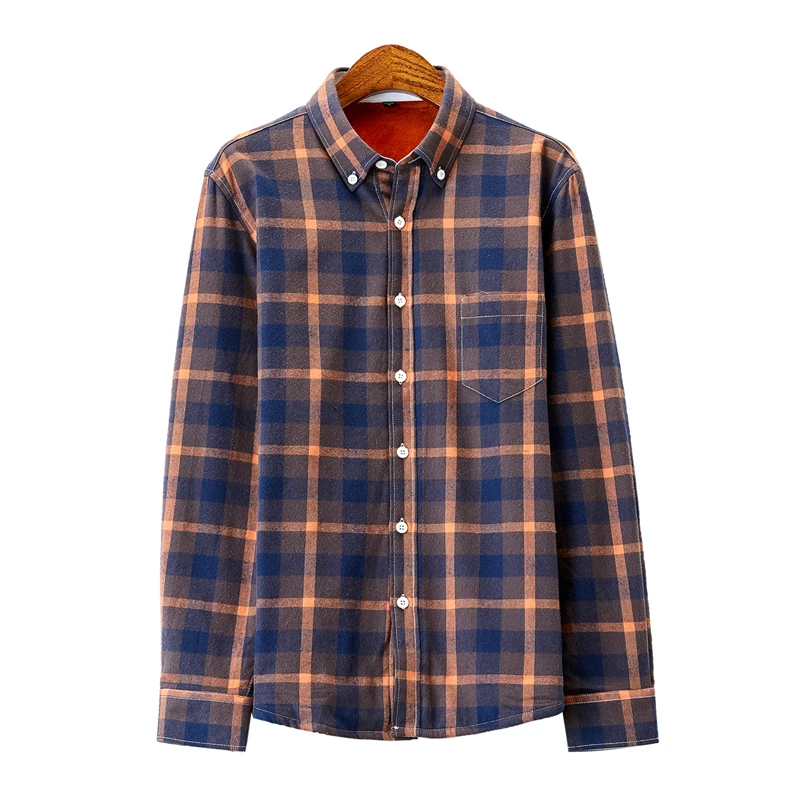 

Men Winter Thicker Warm Shirts Good Quality Men Cotton Plaid Casual Shirts New Fashion Men Winter Long Sleeve Shirts Size 5XL
