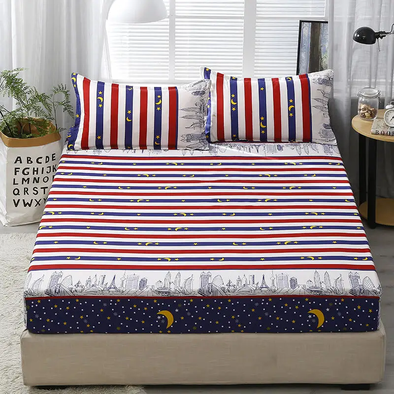 1 шт. печать простыня натяжная на резинке для ребенка полиэстер матовый защитный