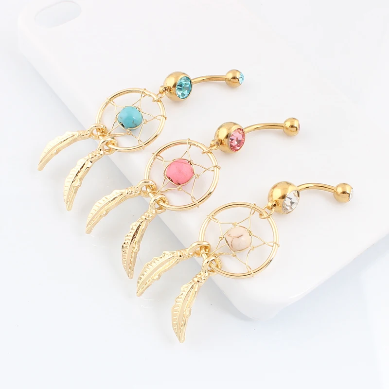 Пирсинг Ловец снов горячий пупок модный пирсинг ювелирное изделие 14 г 316L