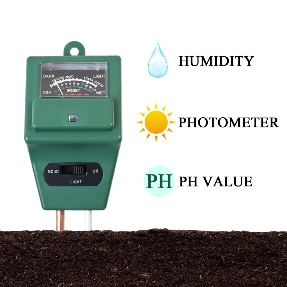 3 в 1 измеритель влажности для почвы PH анализатор детектор сада растений цветов - Фото №1