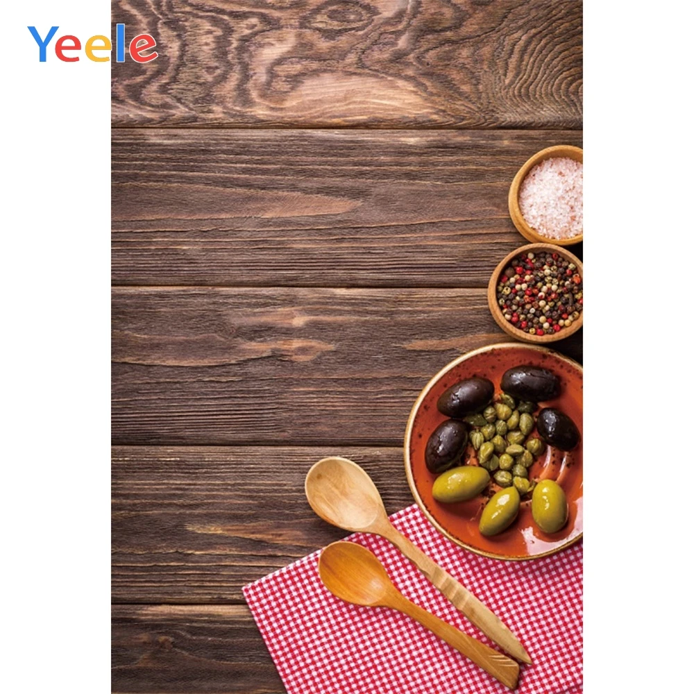 Фоны для фотосъемки Yeele с изображением старой деревянной доски кофейных зерен