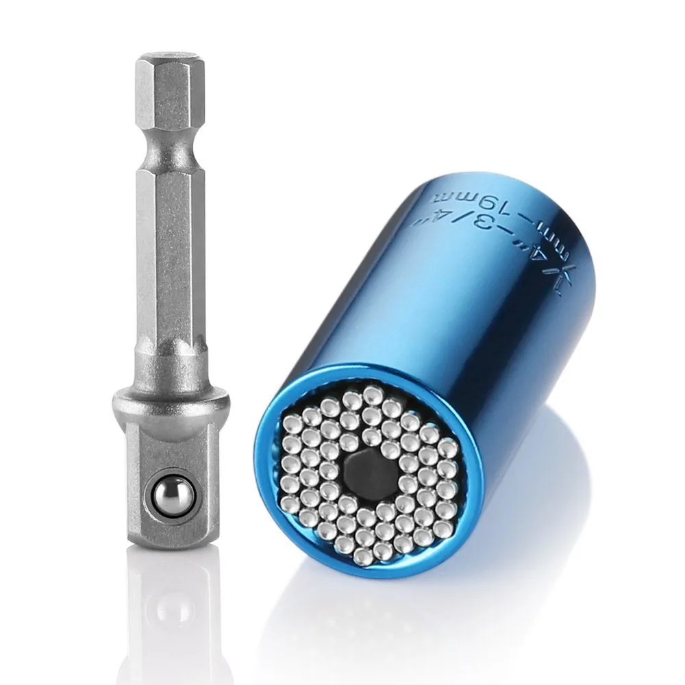 

Universal Socket Self-Adjusting 7-19mm Universal Sockets Multi Ratchet Wrench Power Drill Adapter Professional Repair Tools