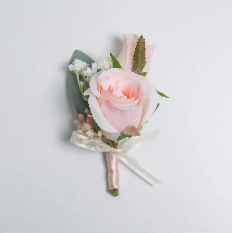 Corsage 2 JaneVini романтическая розовая Бутоньерка Свадебные корсажи для жениха булавка жениха искусственная бутоньерка Бутоньерка Цветок Брошь "Роза" - Цвет: Corsage 2