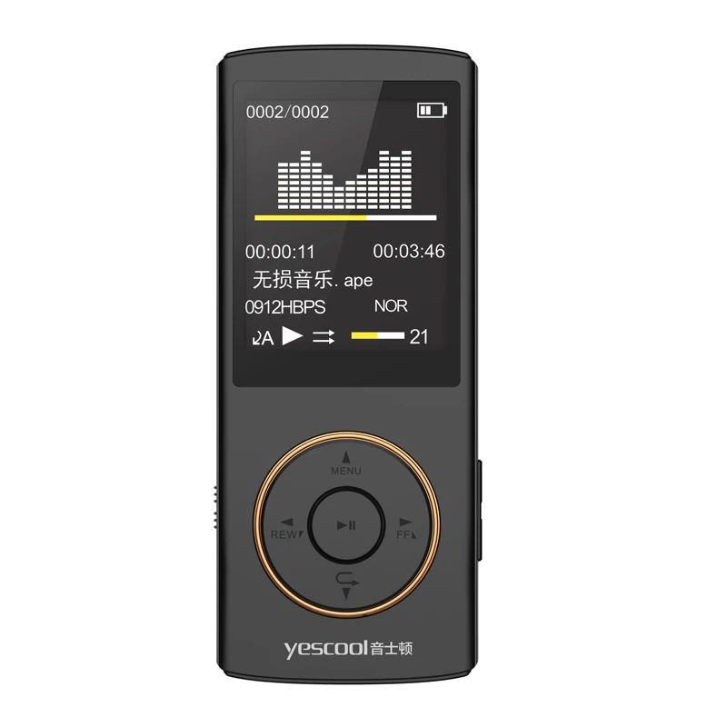 Yescool X1 8GB Профессиональный Портативный Цифровой диктофон Диктофон fm-радио электронная книга HIFI MP3 изображение видео плеер черный - Цвет: Черный