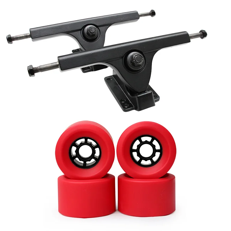 Truck C Red Wheel 83 мм большой набор мягких колес для грузовика 7,2" лонгборд колеса для грузовика скейтборд грузовик алюминиевый сплав Мост Электрический скейтборд запчасти - Цвет: Truck C Red Wheel