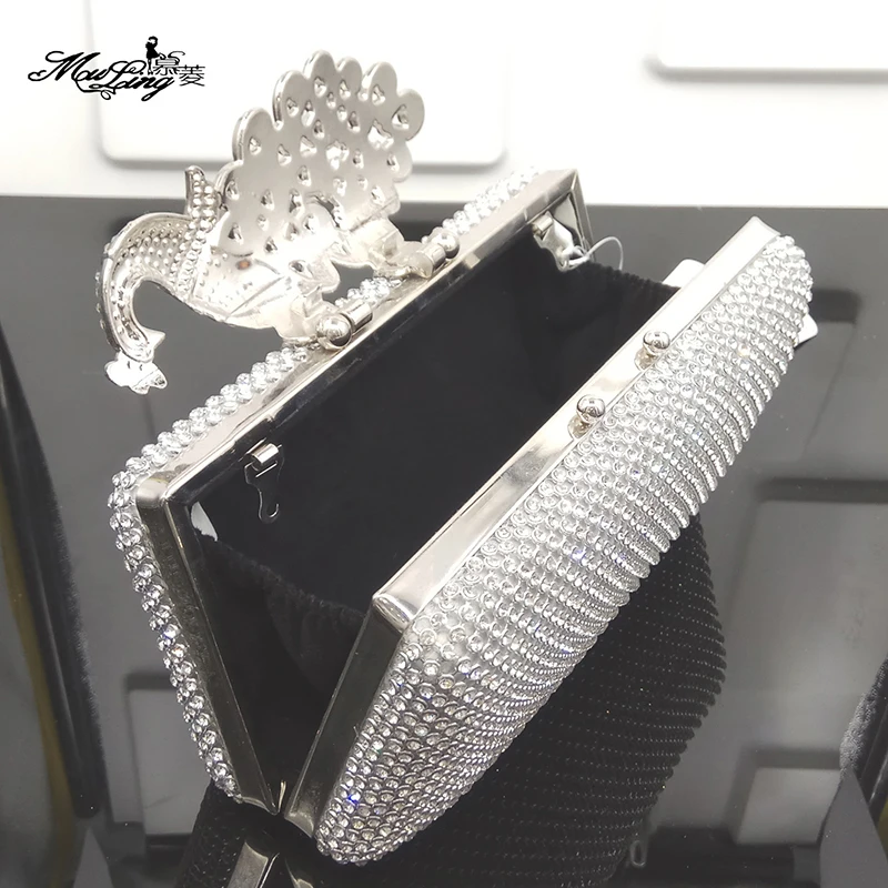 Европа США Высококачественная Роскошная вечерняя сумка со стразами и павлином