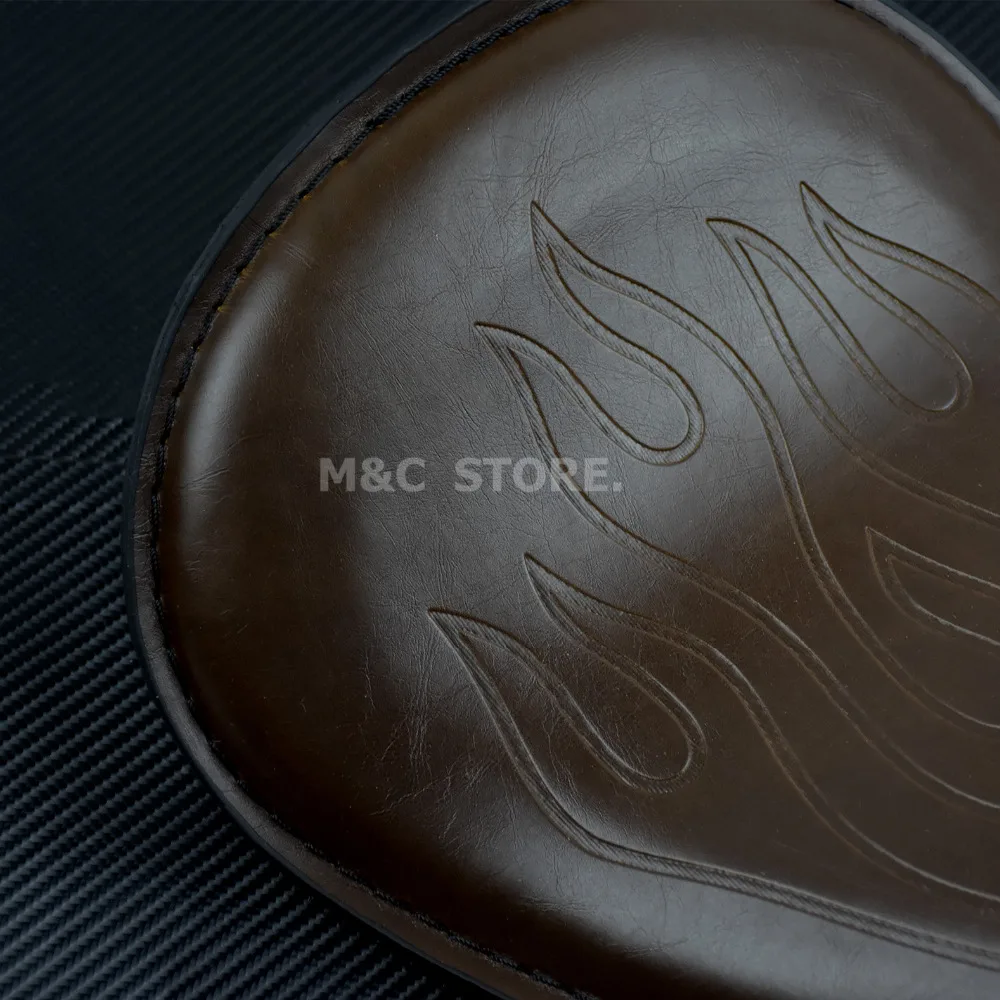 

Motorcycle Parts Flame Solo Slim Seat Brown/Black For Harley For Honda For Yamaha Bobber Chopper Custom Cafe Racer Bikes