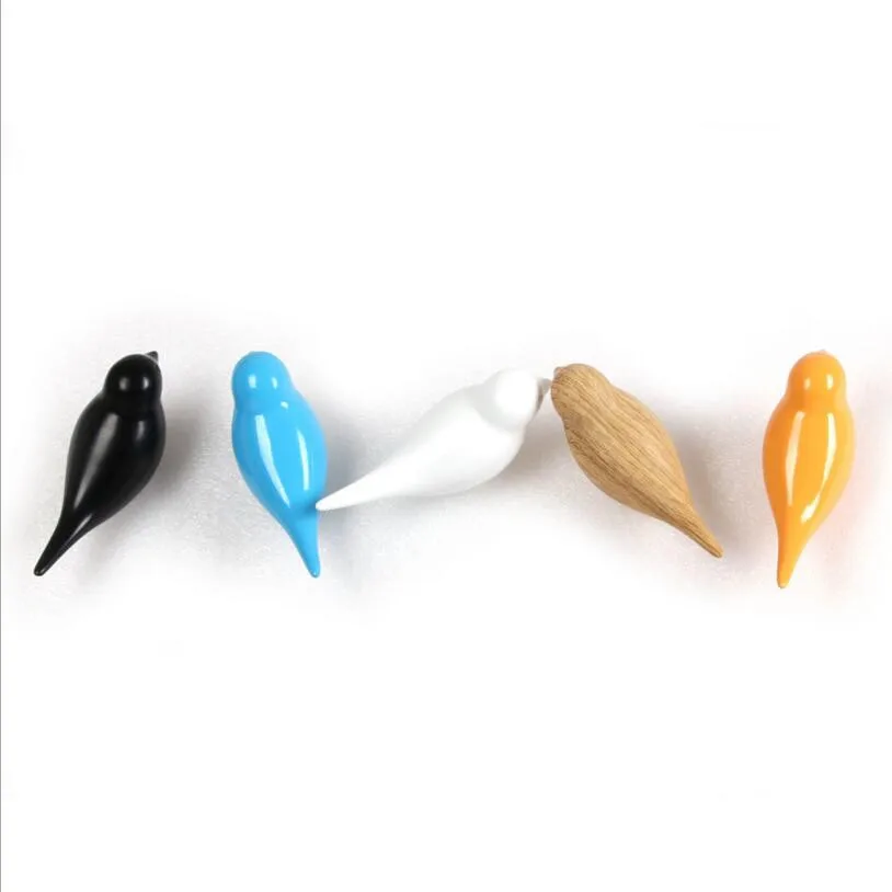 Creative Bird Shape Wall Hooks Home Decoration Storage Resin Wood Grain Storage Rack Bedroom Door After Coat Hat Hanger Hook