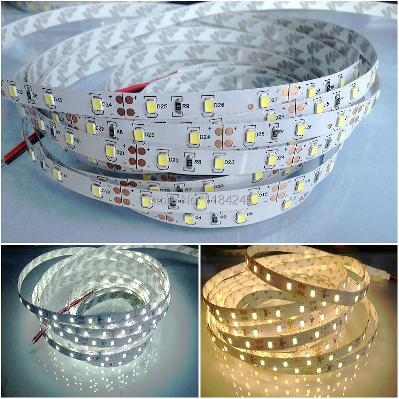 

Super Bright LED Strip 2835 High Power 300 LED 5M SMD Flexiable Tape Lighting white NON Waterproof Free Shipping 5M/lot