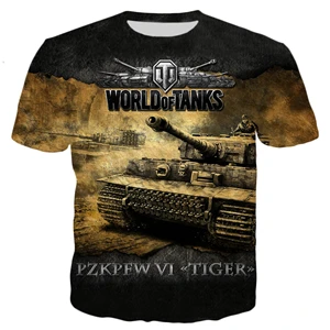 PLstar Космос Лето Новая мода Мужская футболка игры World Of Tanks узоры 3D принт Мужские Женские повседневные крутые футболки топы - Цвет: color as the picture