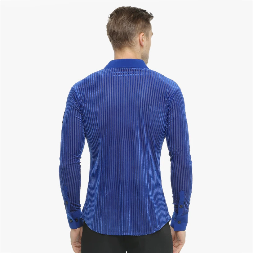 

Men's Long Sleeve Stripe Shirt Ballroom Dance tops Latin/Waltz Dance Costume Leotard Dance Stage Performance/Practice Wear