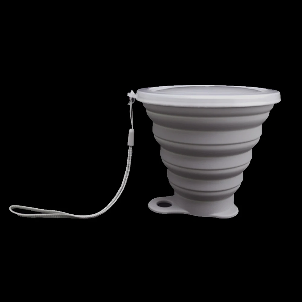 1 PCS GRAY Силиконовые контейнеры для косметики, складная чашка для путешествий, силиконовая складная чашка для кемпинга, чашка для кофе, выдвижная чашка для путешествий - Цвет: 1 PCS GRAY
