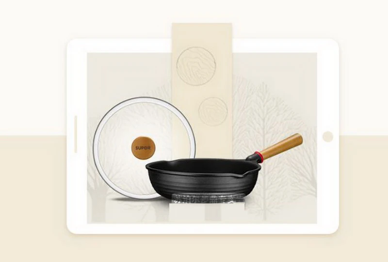 230622/Cast iron with frying pan / 28cm non-stick no fume Induction Cooker / universal wok/Fine workmanship