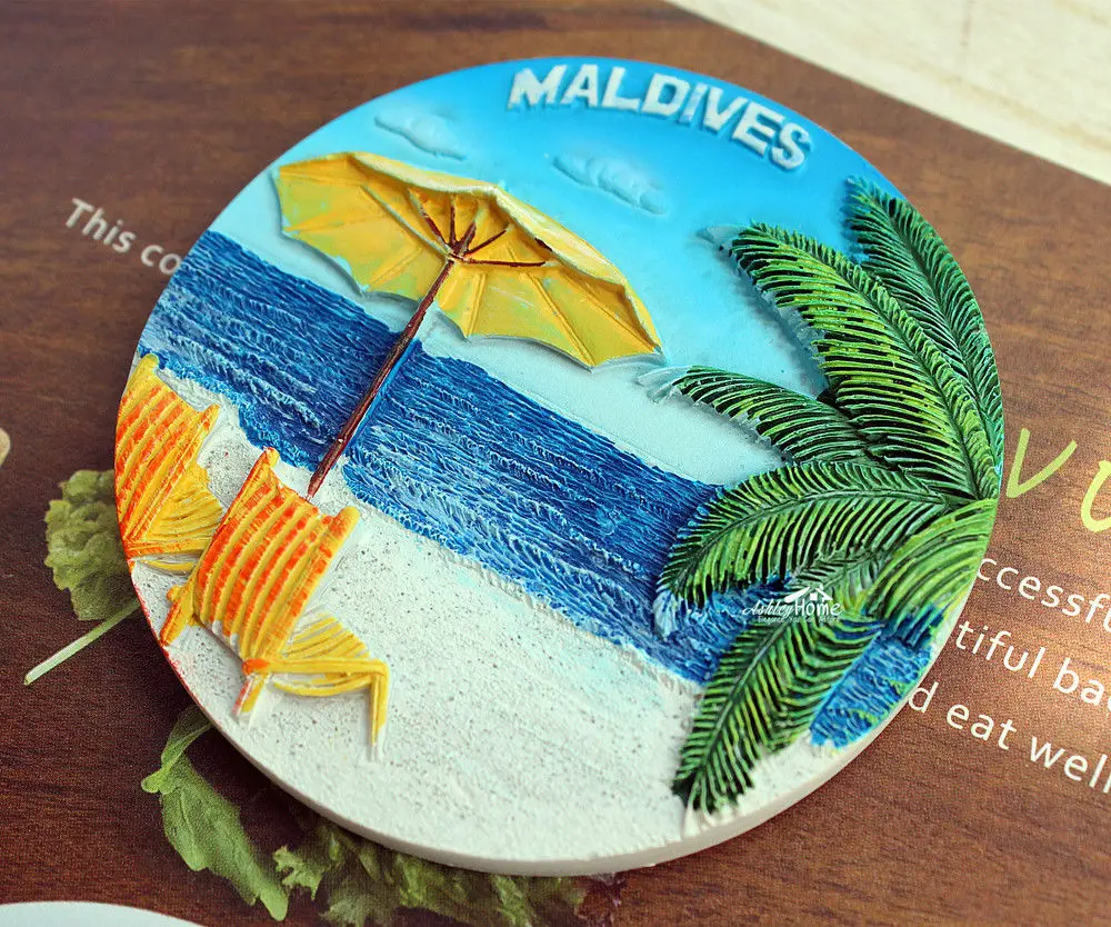Отдых на Maldives туристический сувенир для путешествий 3D Резина магнит холодильник