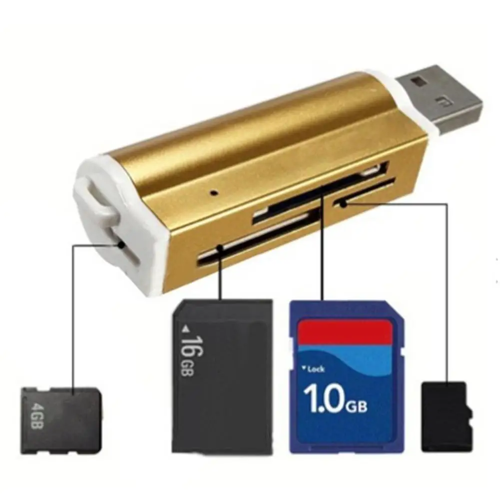 Многофункциональный USB 2,0 Micro SD TF MMC SDHC MS высокоскоростной считыватель карт памяти