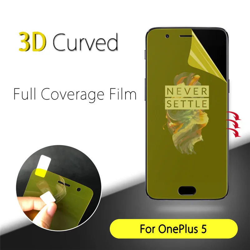 Полное покрытие ТПУ мягкая пленка для OnePlus 5 5T 3D изогнутая полная Защита экрана 3 3T