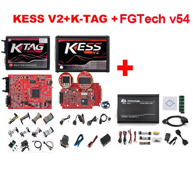 KESS K-TAG FGTECH KESS V2 v2.47 V5.017 K-бирка 4 светодиодных V7.020 ЕС красная версия+ Нержавеющая сталь программатор BDM+ 22 шт. адаптер Тюнинг Комплект ECU программист - Цвет: KESS K-TAG FGTECH