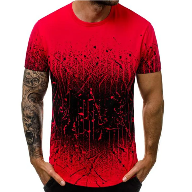 Большой размер 3d футболка мужская с коротким рукавом Футболка Платье принтом