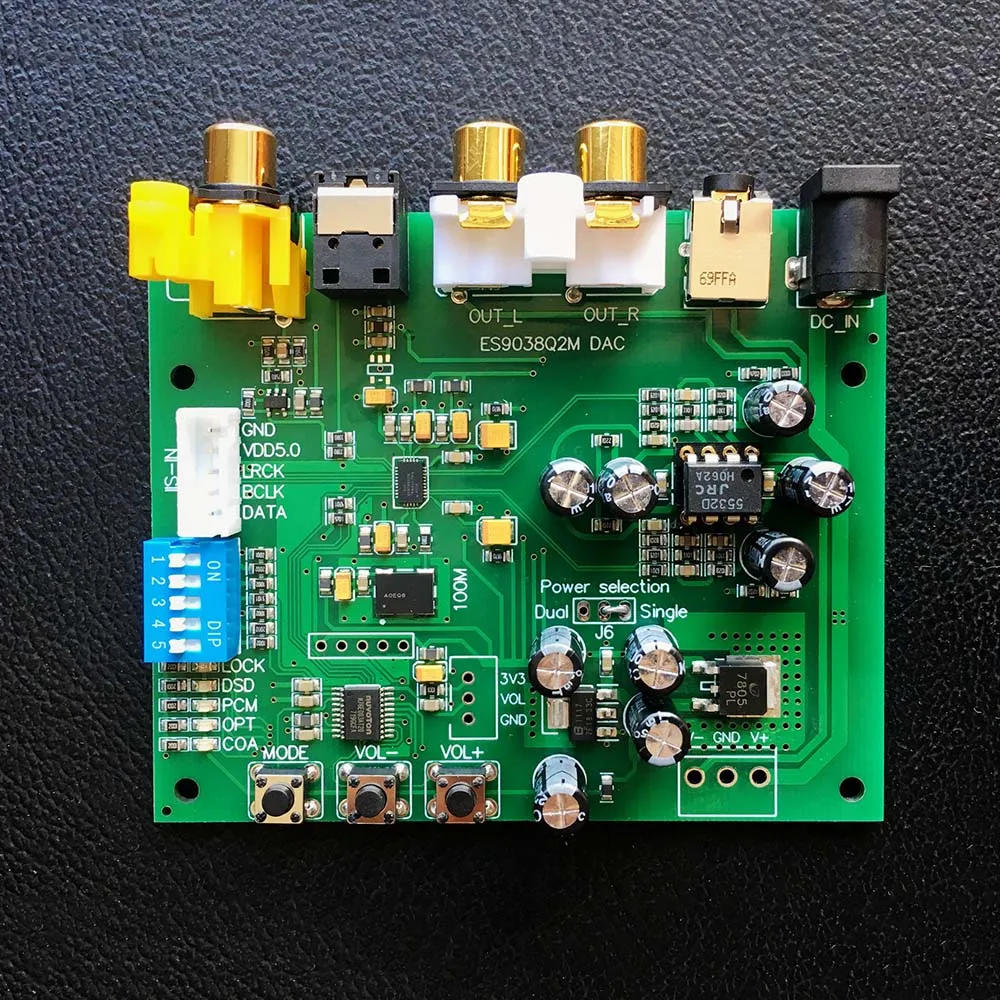 DC 9-15 в ES9038Q2M ies DSD DOP коаксиальный волокно SPDIF цифровой аудио DAC декодер плата 44,1 k-192 k DSD64 32 бит 384k DSD128 DSD256