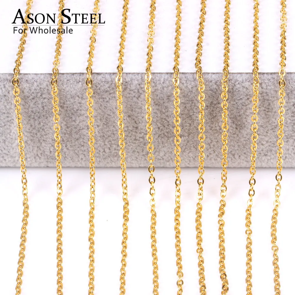 ASONSTEEL 10 шт./лот 2 мм/1 мм золото/серебро Цвет кубинское звено о цепочка Ожерелье для