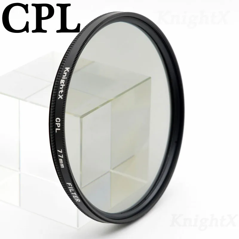 KnightX 49 мм-77 мм 52 мм HD MC UV MCUV фильтр для снимков неба для Nikon D3100 D3200 D5200 D7100 D5100 fotografia lentes d5500 ткань для посуды - Цвет: CPL