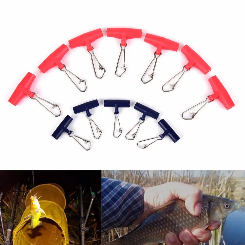 

10pcs Fishing Sinker Slip Clip Clear Plastic Head Swivel With Hooked Snap Fishing Weight Slide For Braid Fishing Line