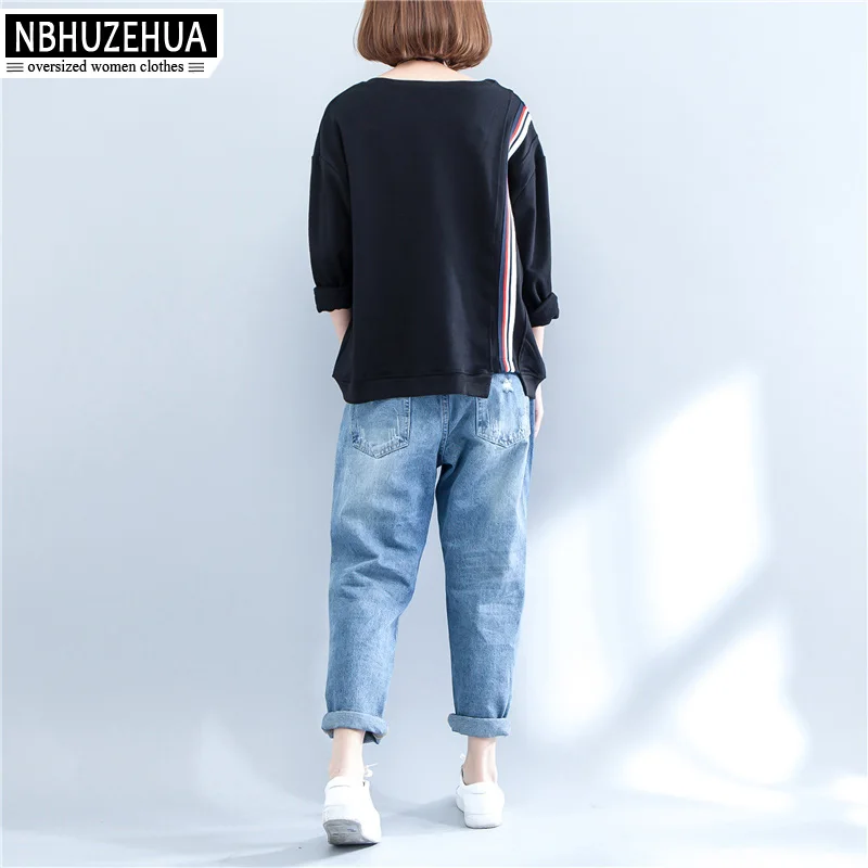 NBHUZEHUA T879 4XL 5XL 6XL Женская хлопковая Футболка Весна новое поступление футболка с