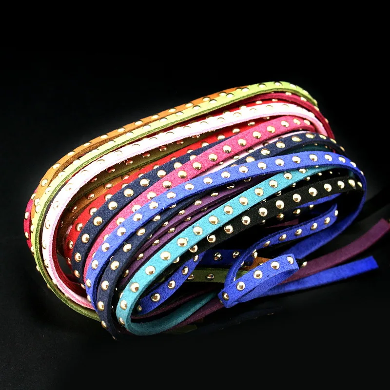 Бархатный Повседневный шнур 5 мм из искусственной замши с золотой шпилькой