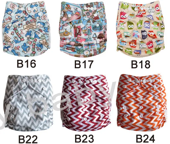 Reusable Baby Soft Cloth Diaper Nappy +Nappies Pads Toddler Training Pants cotton Diapers Washable Waterproof Fresh Color B