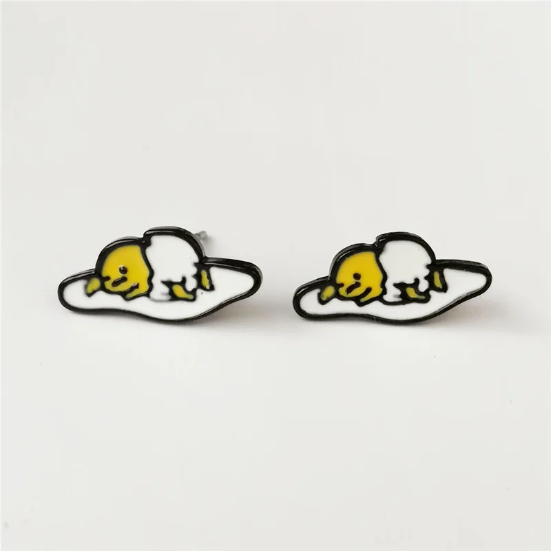 IVYYE Lazy Gudetama модная аниме Сережка с героями мультфильмов милые серьги-гвоздики с животными для женщин девочек детские ювелирные изделия подарок - Окраска металла: see chart