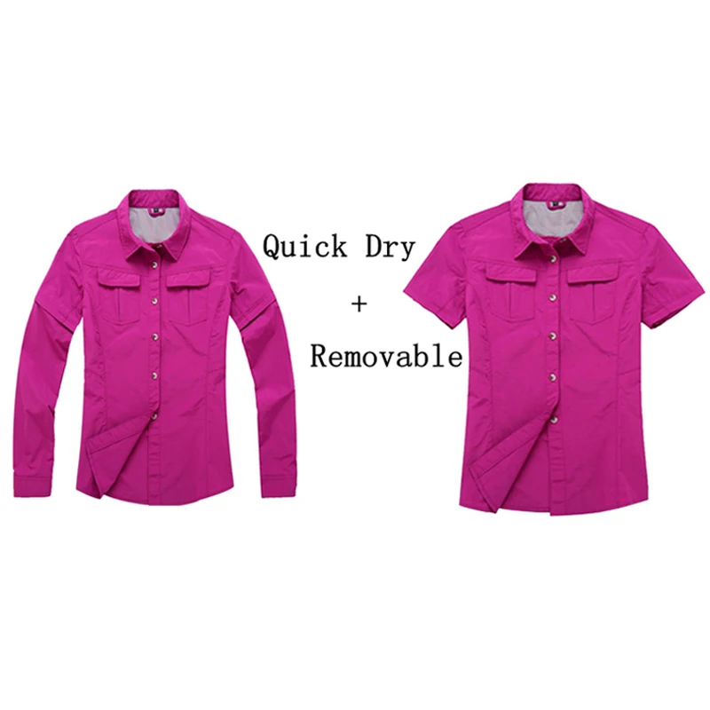 Женские быстросохнущие рубашки со съемным рукавом спортивная одежда дышащие