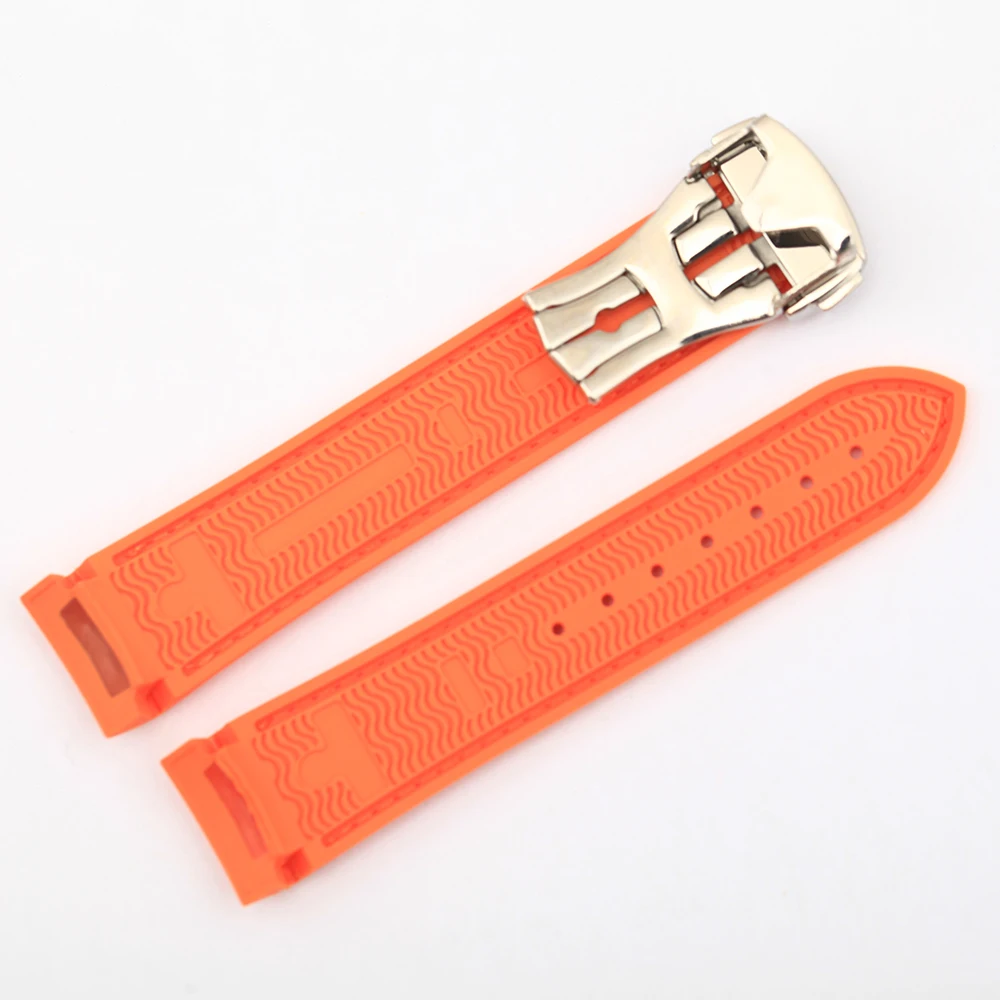 

20 22mm Rubber Silicone Replacement Watch Band Strap For Omega Seamaster Professional Planet Ocean 45 42mm Orange Black Blue