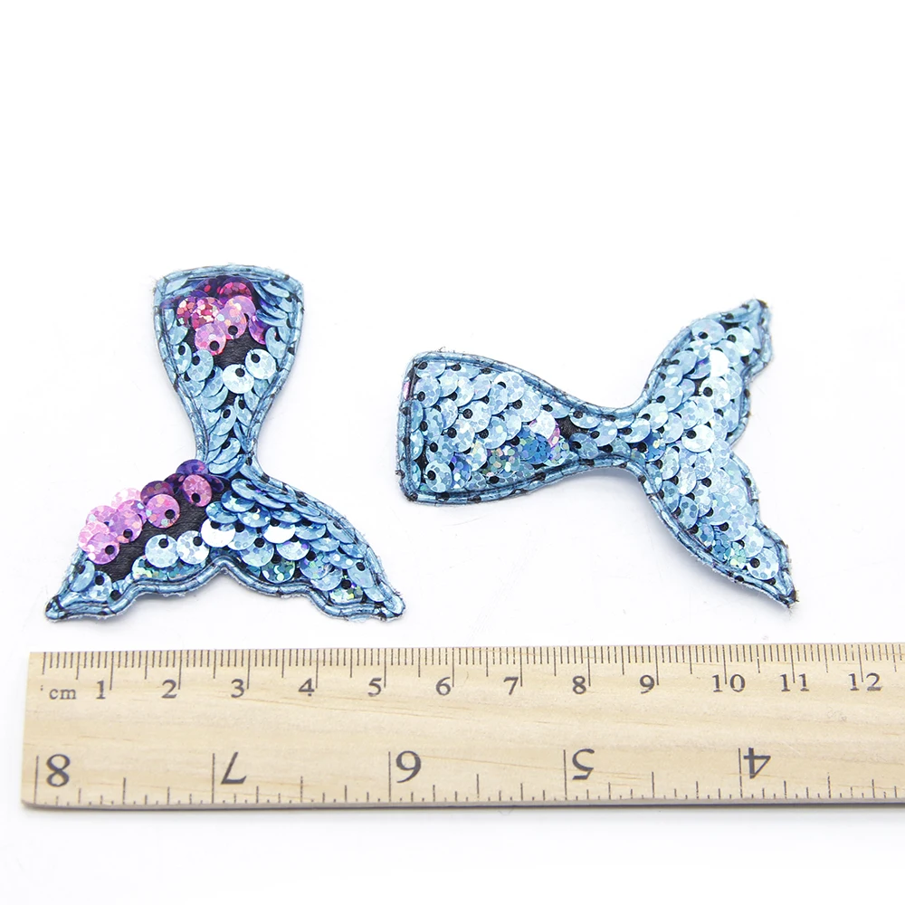 David accessories рыба-Русалка Реверсивный к требованиям заказчика; сверкающие; цвет переменчивый лист нашивка с блестками, сделай сам, Украшения, 5Yc6985