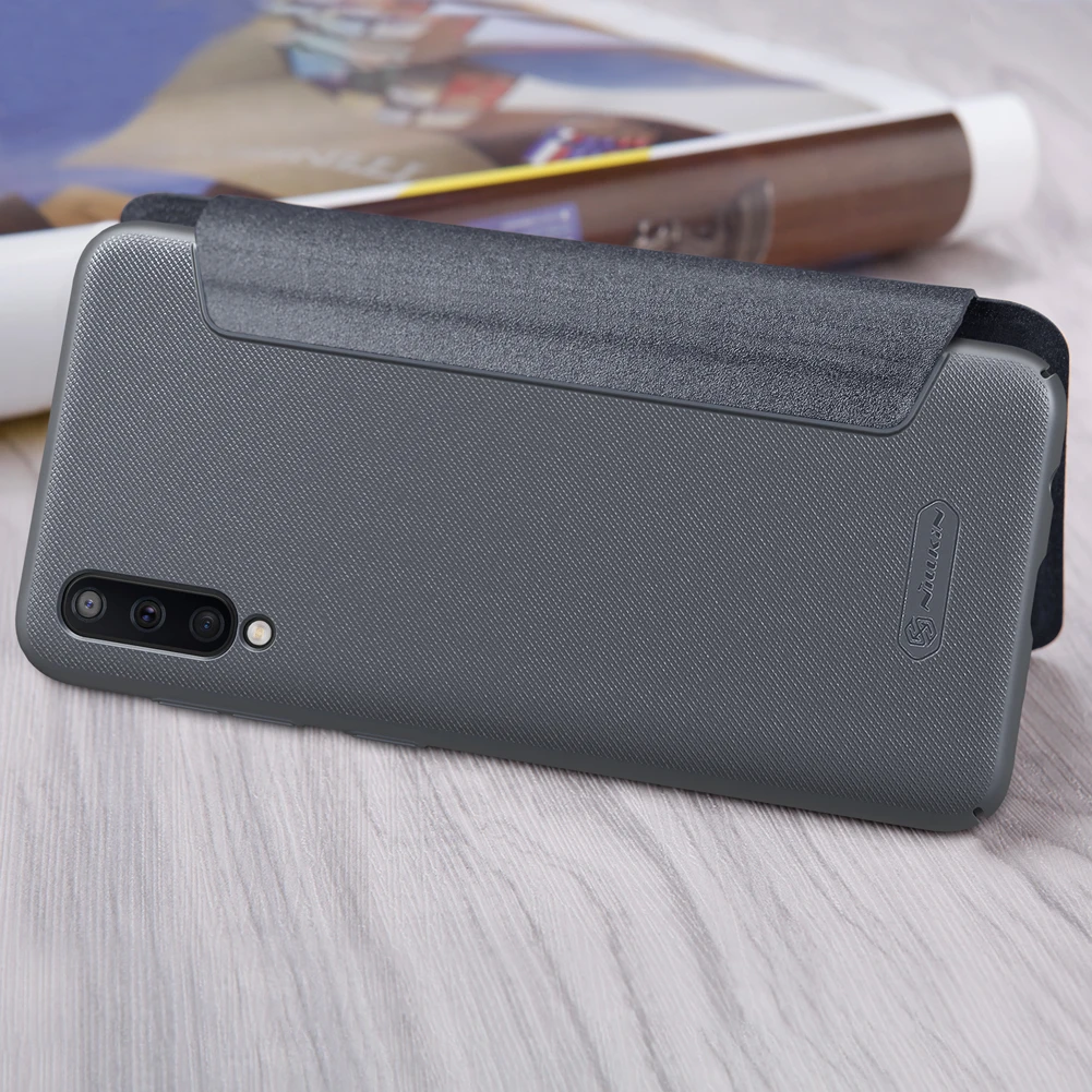 gray Флип-чехол для samsung Galaxy A10 A30 A50 Nillkin Sparkle Series из искусственной кожи, чехол для samsung Galaxy A50, чехол - Цвет: gray