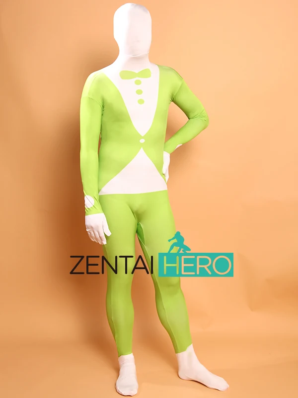 Зеленый Смокинг ZentaiHero карнавальный костюм из лайкры зентай для костюмированной