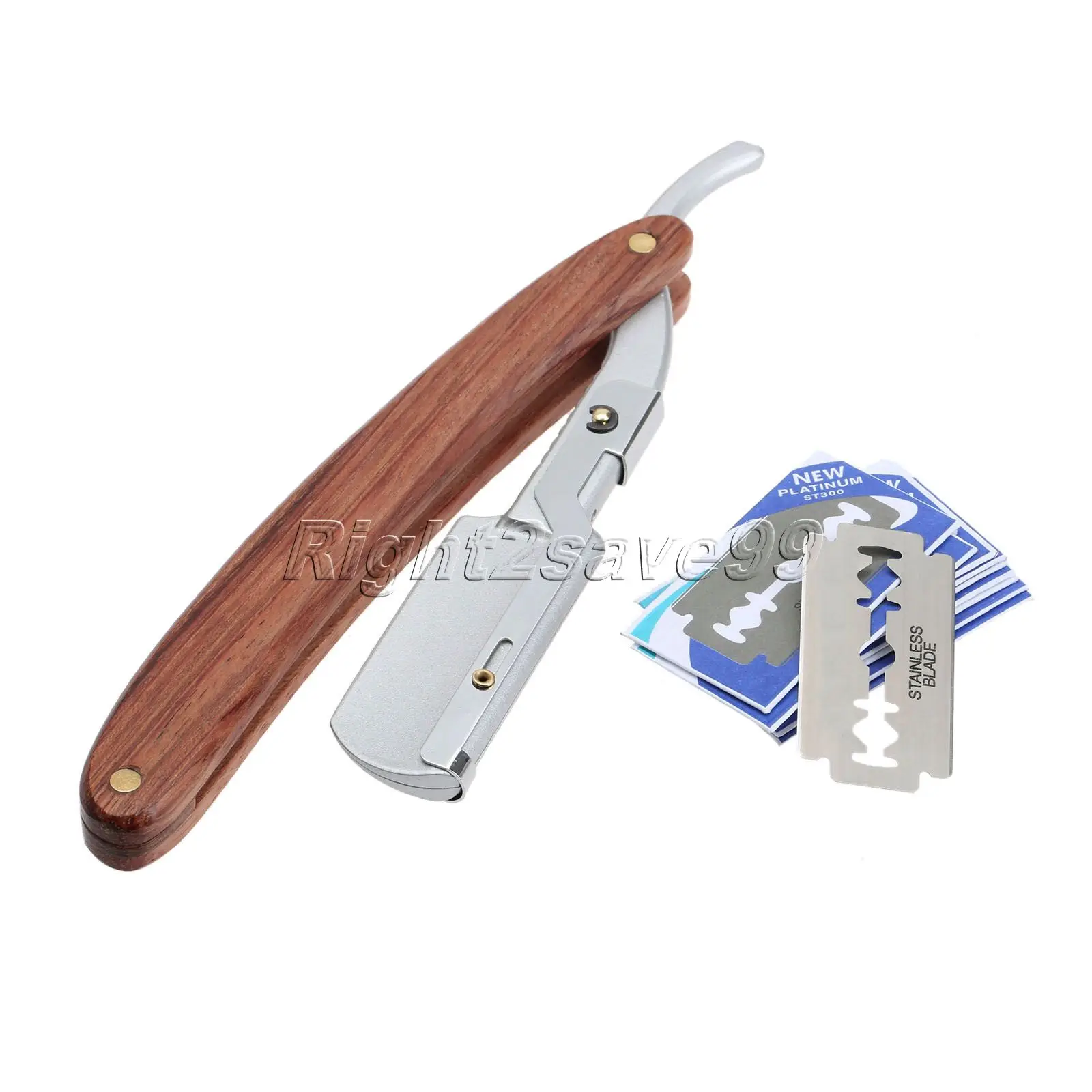 Складной нож для бритья стальная бритва с прямыми лезвиями из палисандра 10