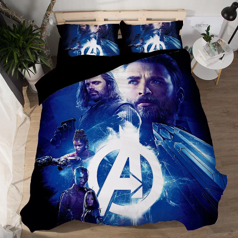 Комплект постельного белья с 3D танос, Мстители Marvel, Железный человек, Капитан Америка, Тор, Невероятный Халк, одеяла, комплекты постельного белья