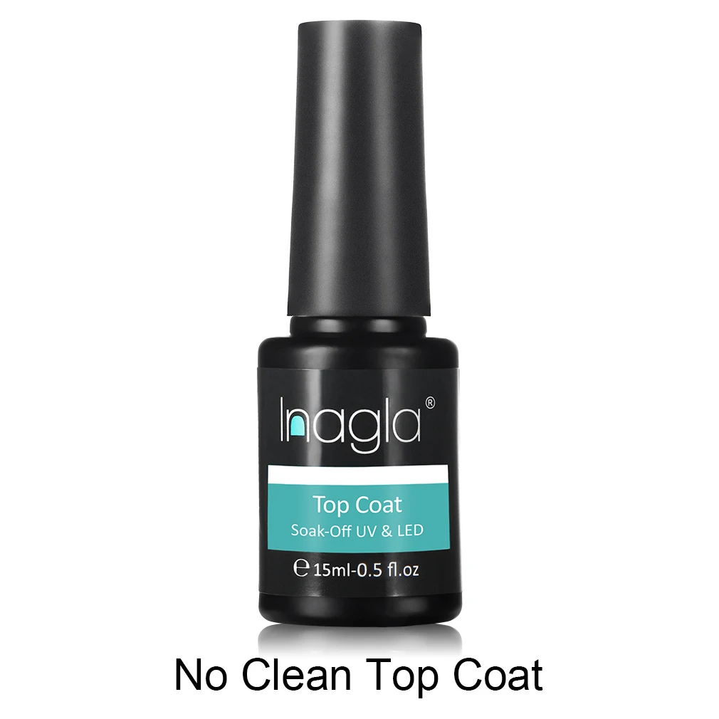 No Clean Top Coat Inagla Сияющий 15 мл Гель-лак Сияющий гель лак для ногтей основа верхнее покрытие гель УФ и светодиодный дизайн ногтей маникюр Полупостоянный 30 цветов - Цвет: No Clean Top Coat