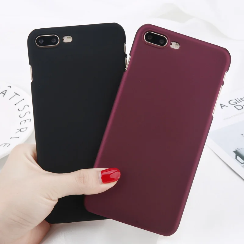 Чехол для телефона Ottwn для iPhone 11 Pro XS Max X XR 7 8 6 6s Plus 5 5S SE простой однотонный винно-красный матовый жесткий чехол-накладка из поликарбоната