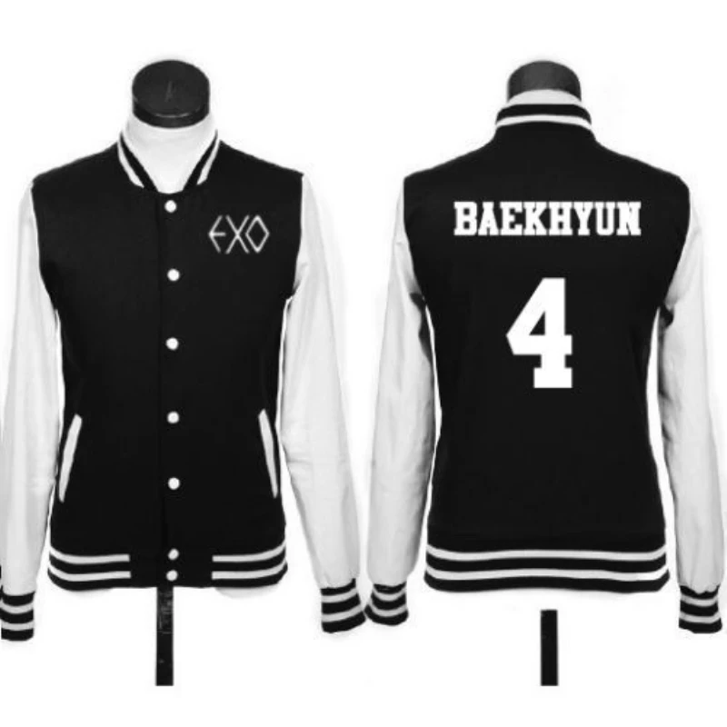 Бейсбольная форма Mainlead KPOP EXO Jumper Chanyeol Varsity куртка верхняя одежда Baekhyun Coat|Женские