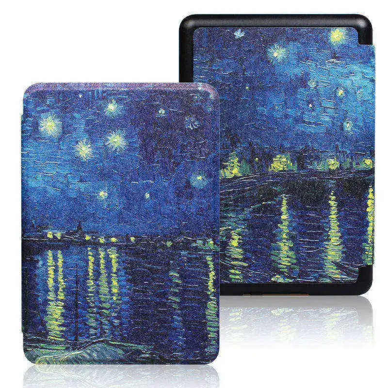Starry night Чехол с принтом для нового Kindle, ультра легкий защитный тонкий смарт-чехол, совместимый со всеми новыми Kindle - Цвет: Starry night